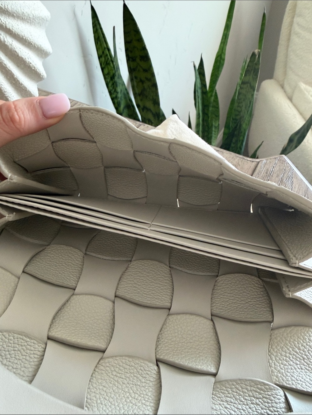 Polène Ivory Neti Woven Leather Shoulder Bag - Picture 4 of 7